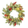 Image 2: HomCom 60cm Prelit Christmas Wreath with LED Lights 