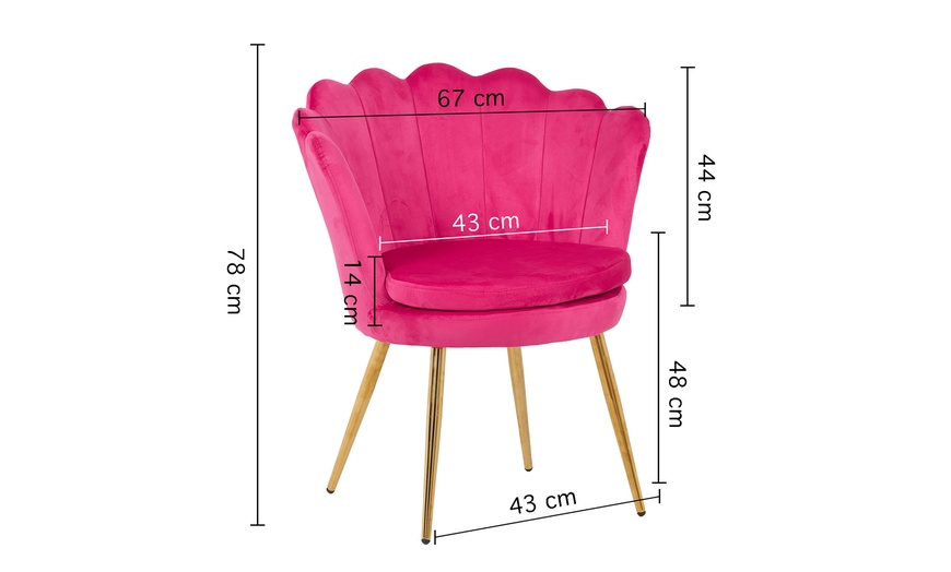 Image 20: Fauteuil coquillage en velours