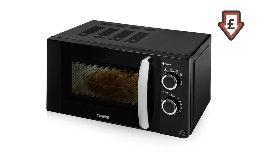 Image 1: Tower 800W Black Microwave