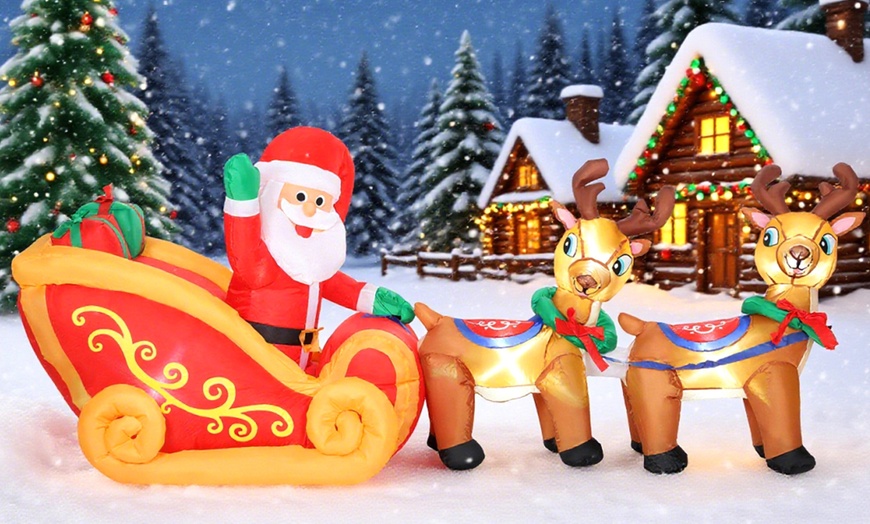 Image 10: Outsunny Inflatable Santa Christmas Decorations