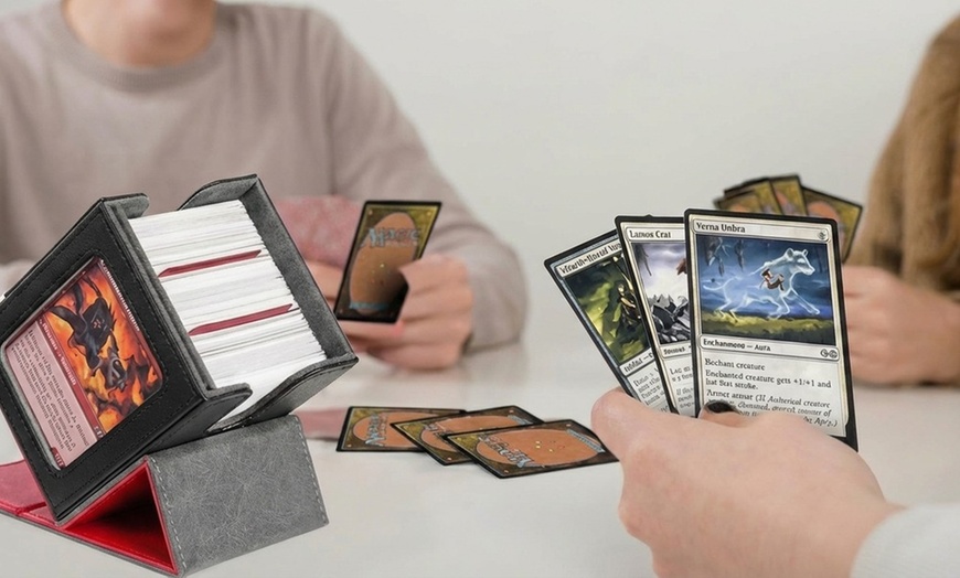 Image 3: PU Leather Trading Card Deck Box with Dividers