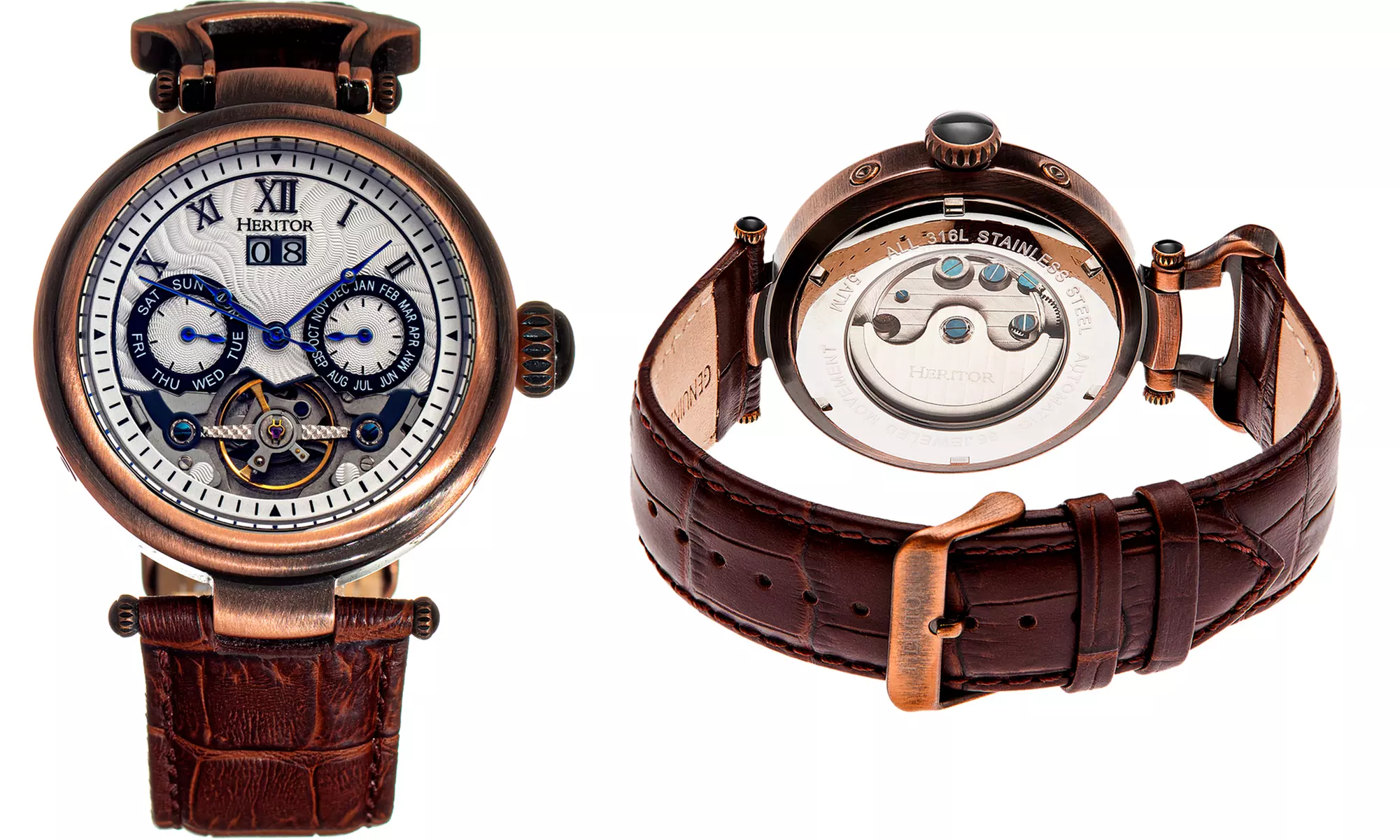 Heritor Automatic Ganzi Semi-Skelett-Armbanduhr