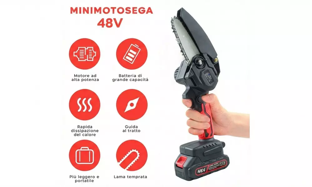 Mini motosega elettrica cordless