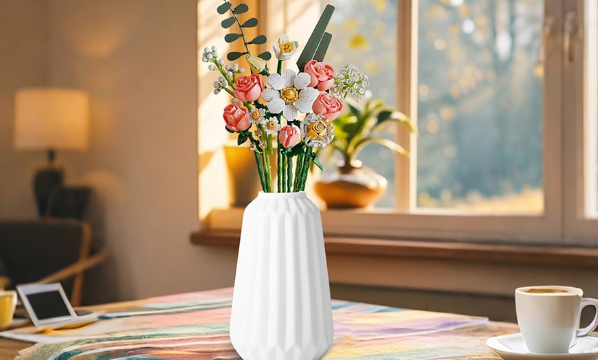 Image 1: Wildflower Bouquet Building Blocks, Creative DIY Flower Model Toy Set