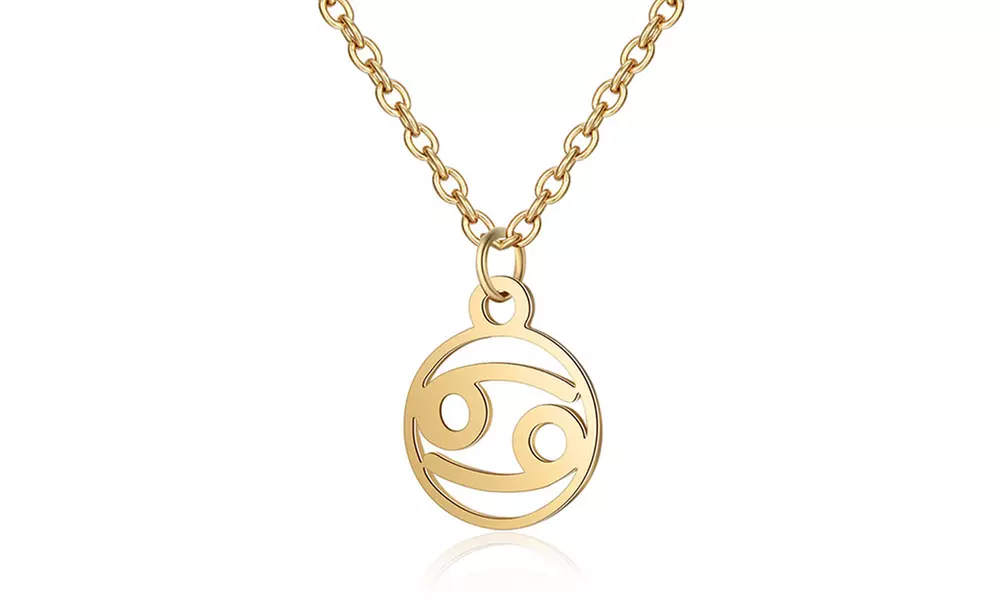 Collier astrologique en acier inoxydable, doré ou argent