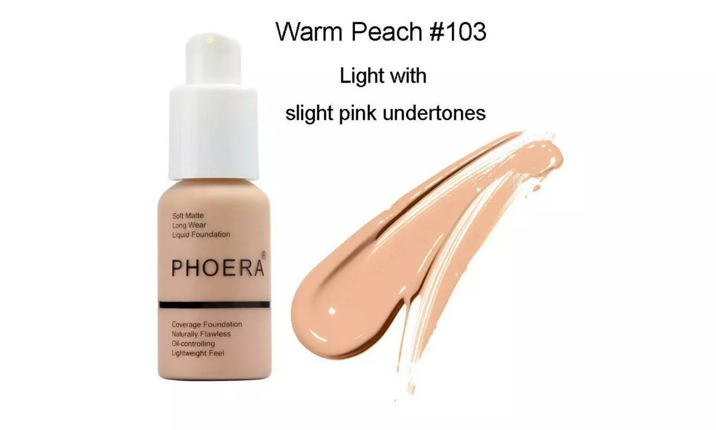 Phoera Foundation Makeup Full Coverage Liquid Base Brighten Long Lasting Shade