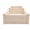 Image 2: Varnish-Coated Solid Wood Raised Garden Bed with Two Compartments
