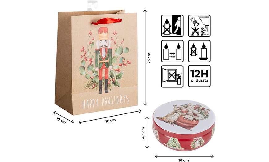 Image 4: Pack de 4 velas aromáticas en elegante tarro navideño