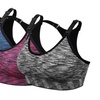 Image 4: 1-3 Pack Women Racerback Sports Bras Space Dye Seamless Stretchy Removable Pads