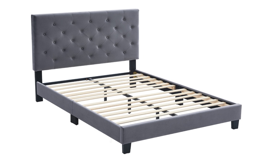 Image 9: King or Double Bed Frames with Adjustable Upholstered Headboards