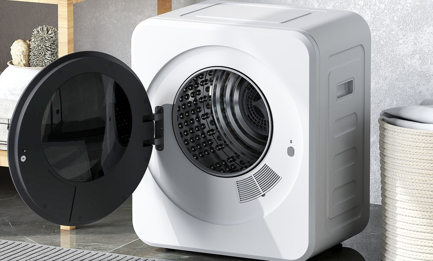 Image 1: HomCom Compact Dryer Machines, 5 Modes and 800W Power