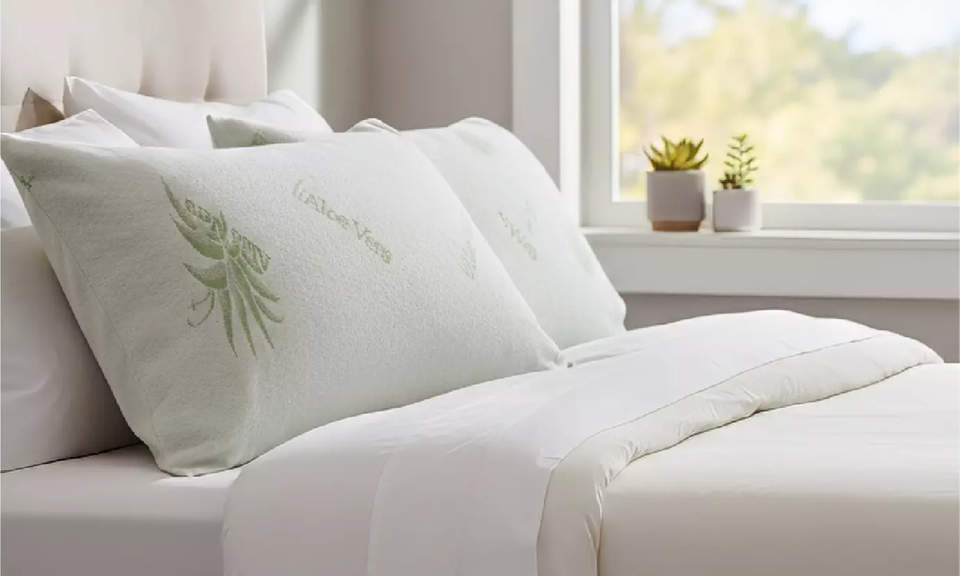 Aloe Vera Matratzenbezug oder 2x Kissenbezug