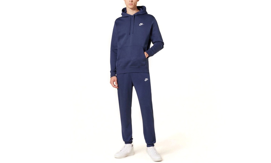 Image 12: Nike Men's Club Embroidered Swoosh Pullover Fleece Full Tracksuit