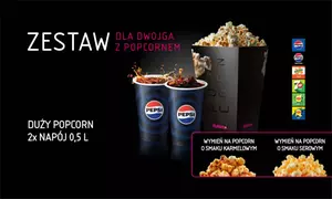 Zestawy barowe: napój z popcornem lub nachosami dla 1 lub 2 osób