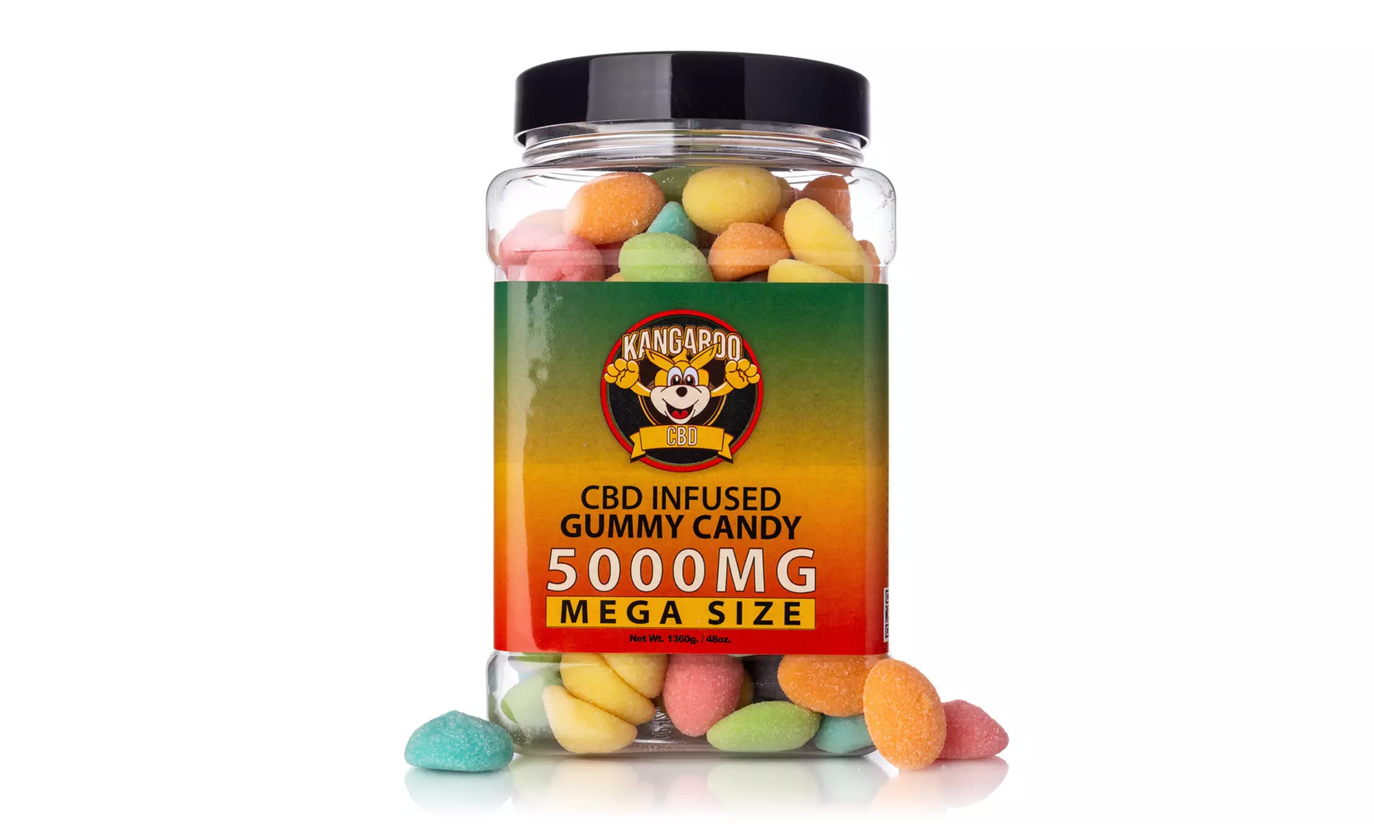 Extra Strength MEGA Size 5000MG Potent CBD Gummies from Kangaroo - 48oz