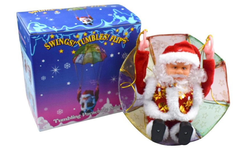 Image 3: Musical Tumbling Parachute Santa