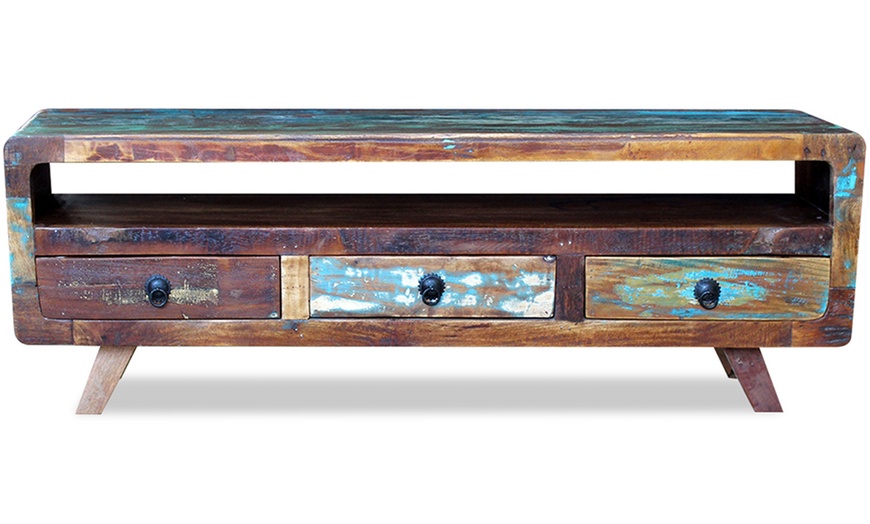 Image 7: Vida XL Reclaimed Wood TV Cabinet