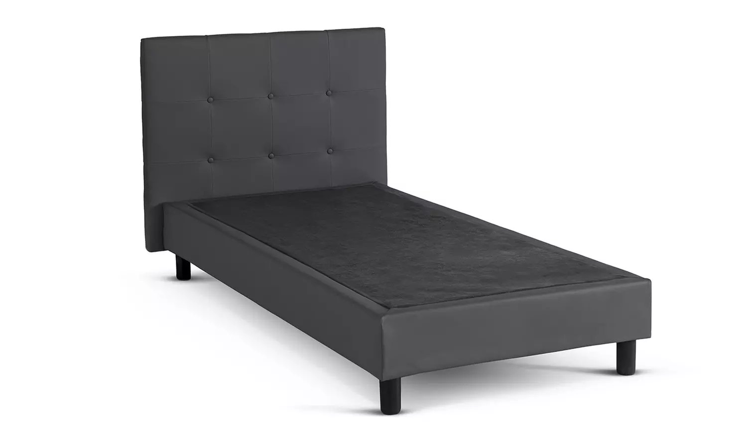 Lit fixe "Triomphe" en similicuir, matelas "Cosmos" en option