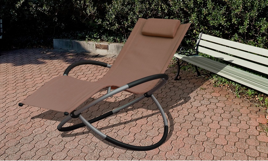 Image 6: Zero Gravity Rocking Lounger Chair