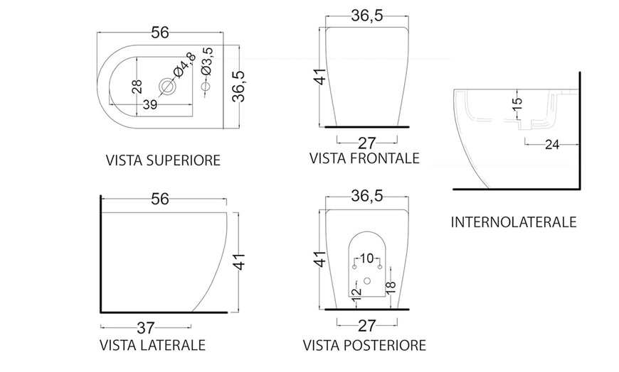 Image 13: Set di sanitari filomuro