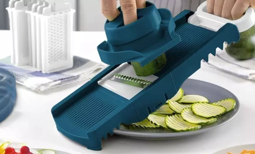 Image 1: Mandoline pliable 6-en-1 avec lames interchangeables Arthur Martin