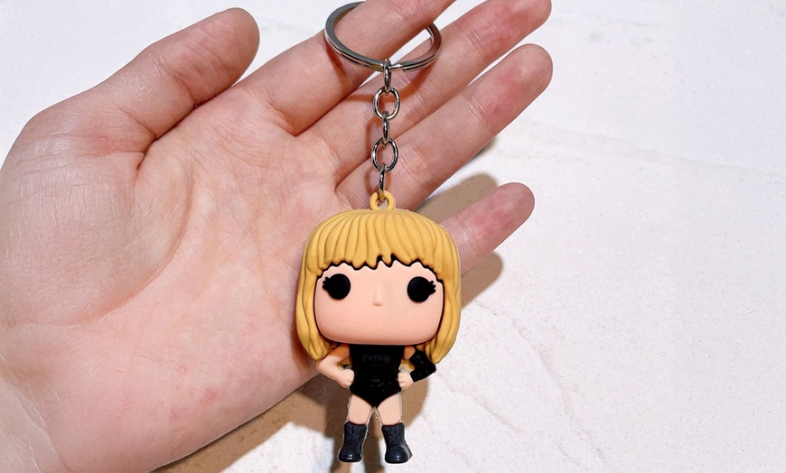 Image 3: Four-Piece Taylor Swift Doll Keychains in Eco-Friendly Silicone 