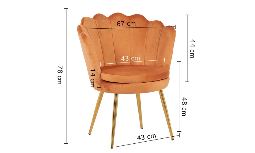 Image 30: Fluwelen schelp fauteuil