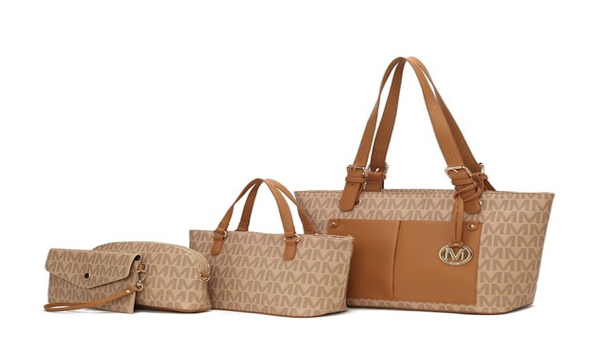 Image 9: Havenly Vegan Leather Tote Set - Stylish & Functional
