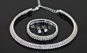 Double Row Tri Set Made with crystals from Swarovski® 