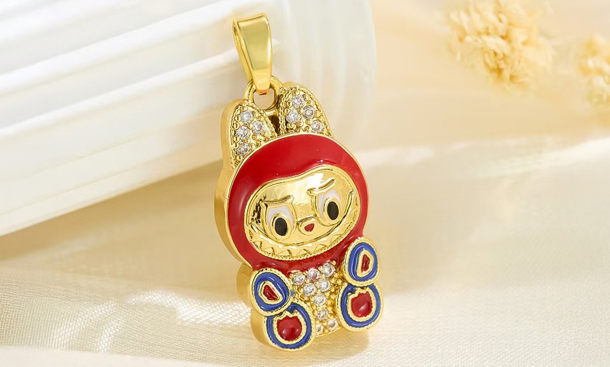 Image 19: Stanley - BTS x Labubu Gold Enamel Pendant Necklace