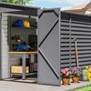Image 5: Outsunny Galvanised Metal Garden Shed with Foundation Kit 5ft x 9ft 