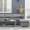 Image 1: Outsunny Six-Seater Rattan-Effect Corner Sofa Set