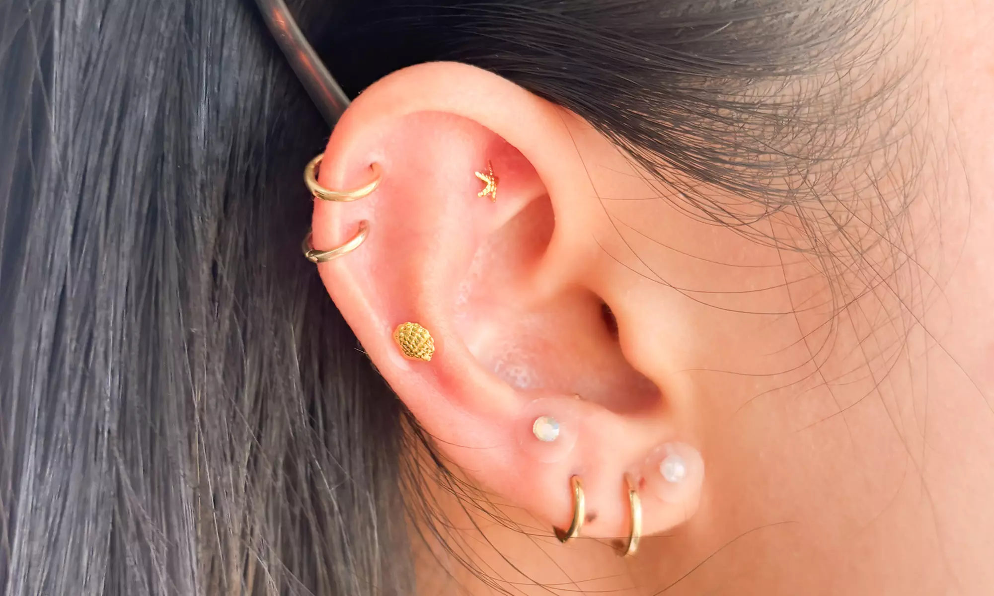 Jewelry Ear Seeding w/ 24k Gold/Silver Pellets for Overall Wellbeing