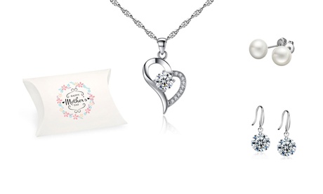 1 o 2 confezioni regalo per la festa della mamma con cristalli Swarovski® e perle d'acqua dolce