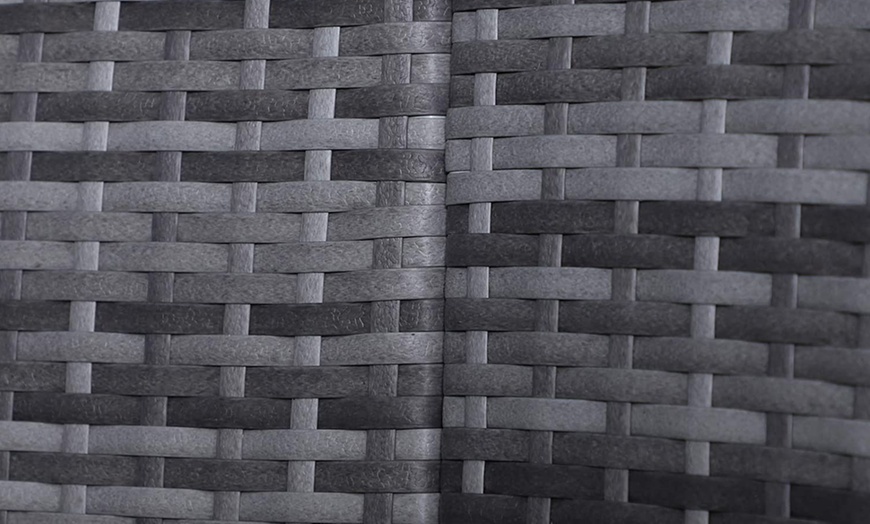 Image 3: Outsunny Round Rattan Sofa Bed with Retractable Canopy