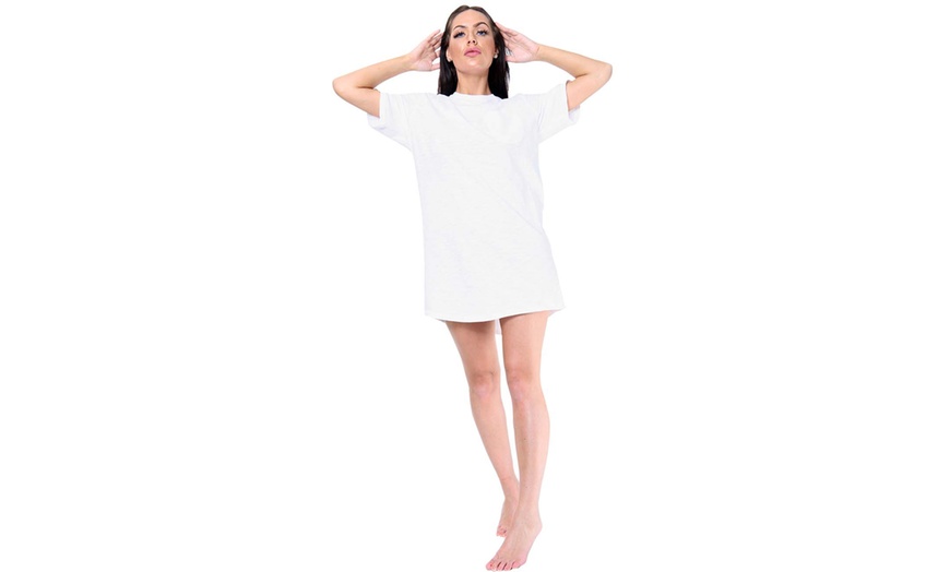 Image 10: Women's Plain Nightwear Nighty T-Shirt