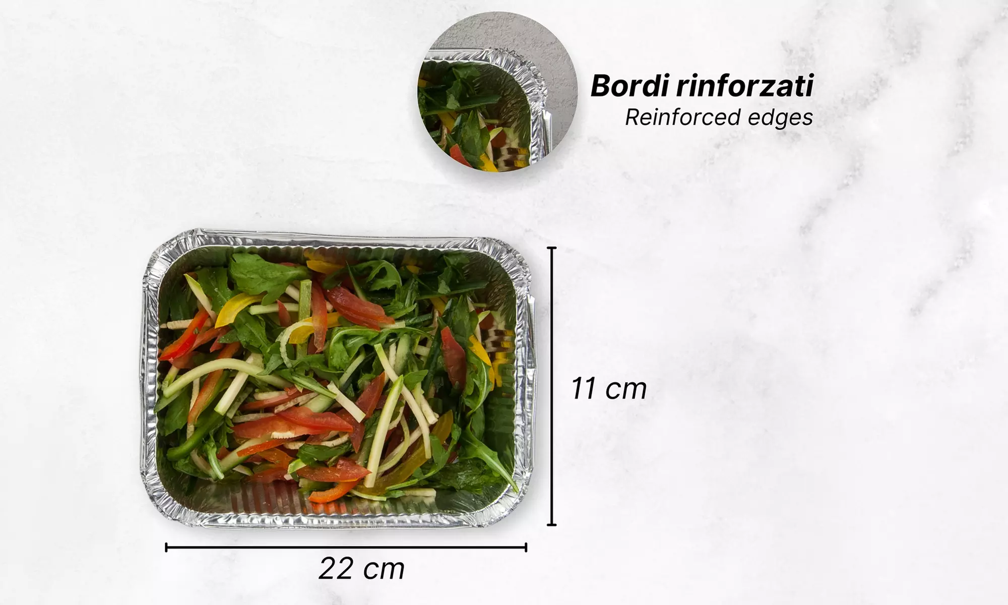 Fino a 192 contenitori in alluminio per alimenti