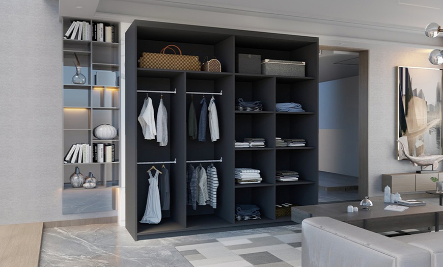 Image 4: Moscow Sliding Wardrobe with Central Mirror 