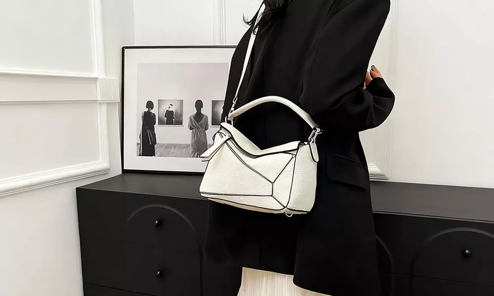 Solid Colour Geometric Crossbody Bag