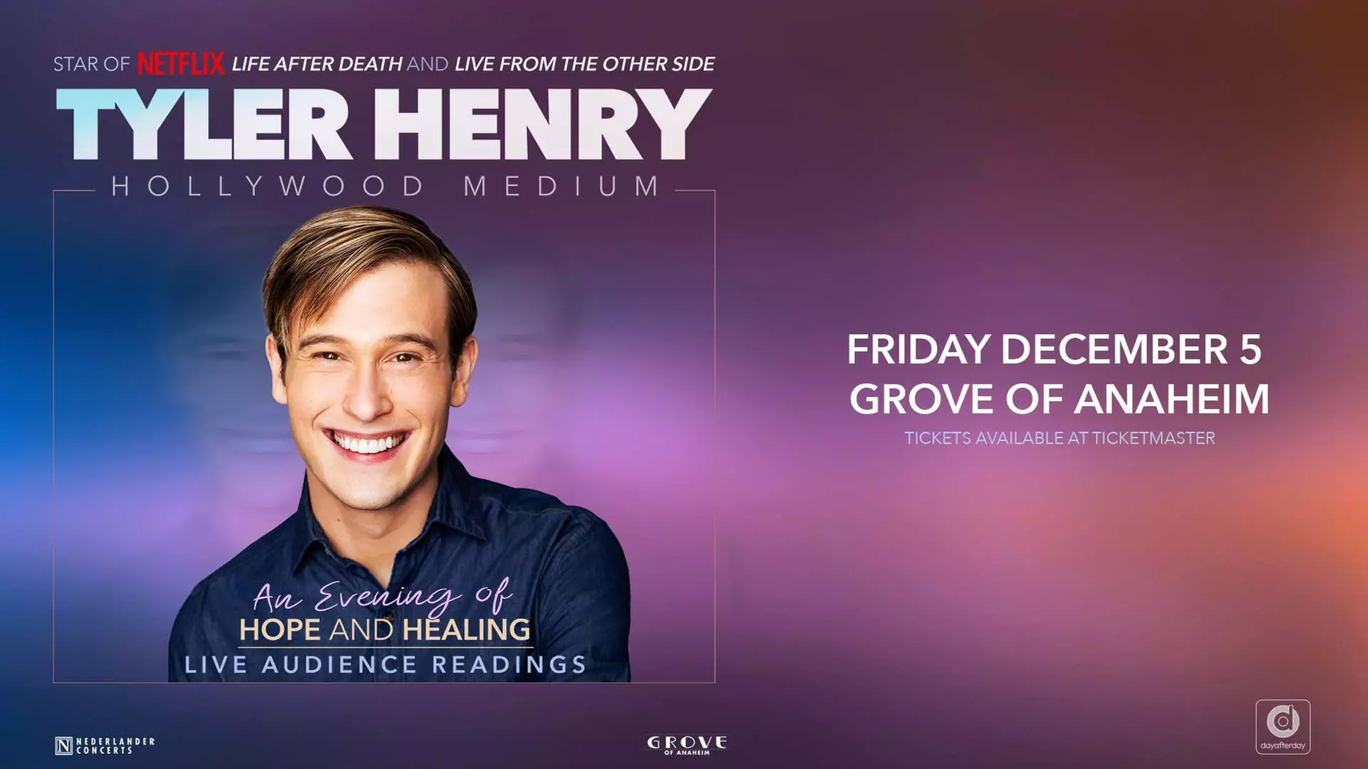 Tyler Henry – The Hollywood Medium: An Evening of Hope and Healing on December 5 at 8 PM - Primary Image