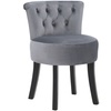 Image 2: Living And Home Velvet Tufted Dressing Table Stool