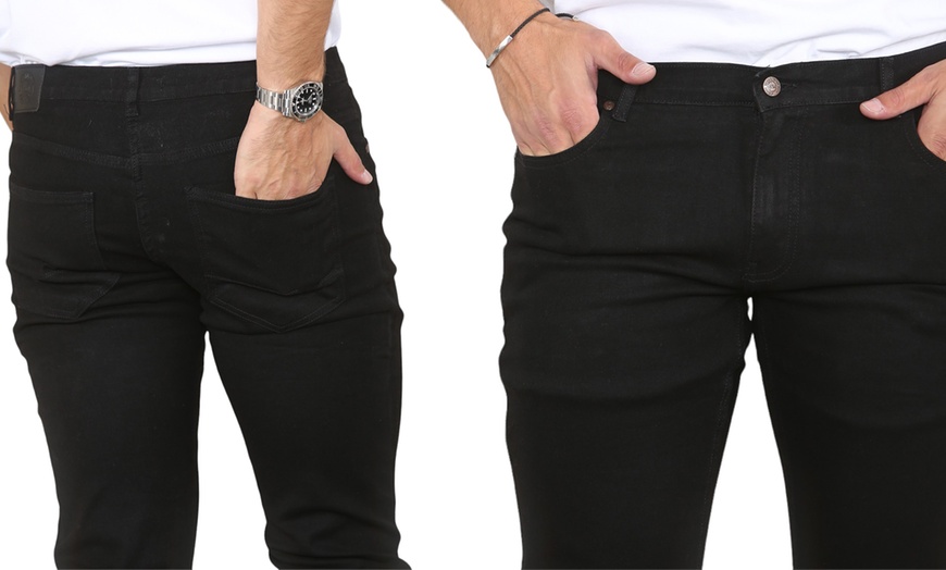 Image 9: MYT Men's Straight Leg Regular Fit Hyper Stretch Jeans