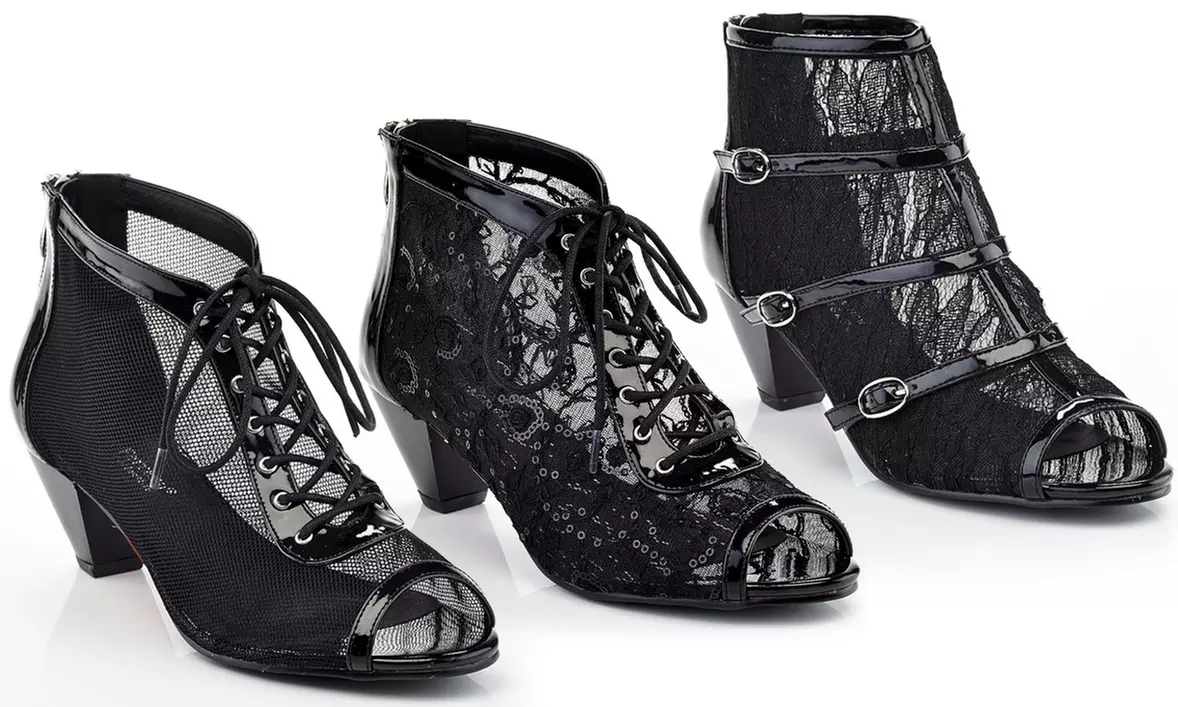 Women's Slip-On Casual Dress Lace Design Elegant Sandal Heels - Primary Image