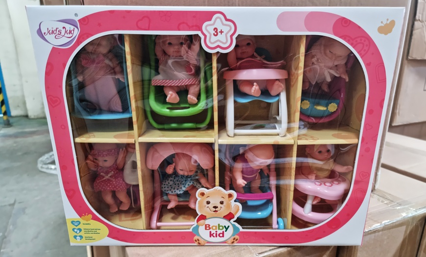 Image 10: Deao Set of 8 Mini 5'' Baby Dolls with Accessories