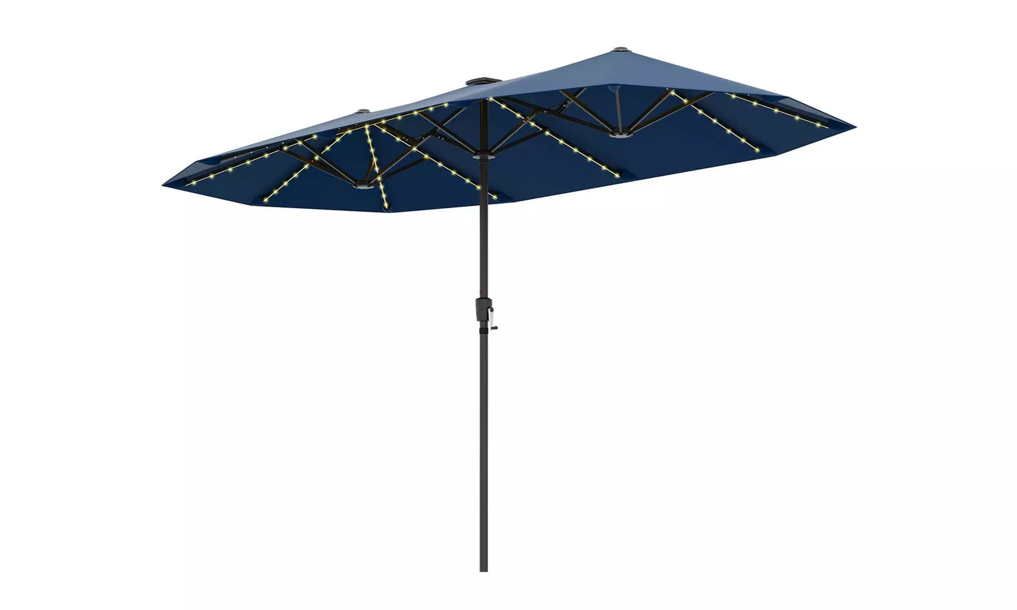 Costway 13ft Outdoor Double-Sided Table Umbrella with Optional LED Lights