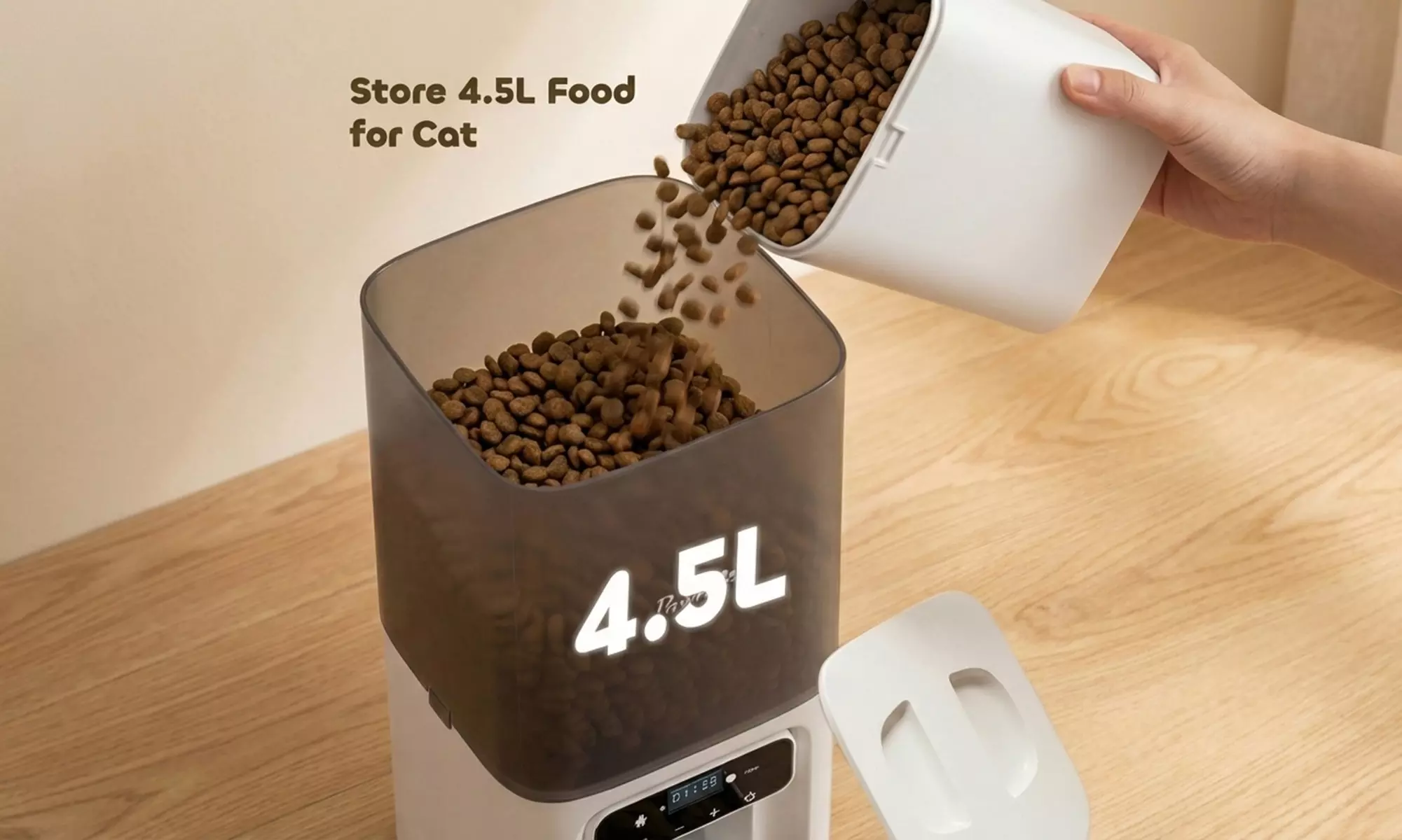 PawHut 4.5L Automatic Cat Feeder with Voice Recorder