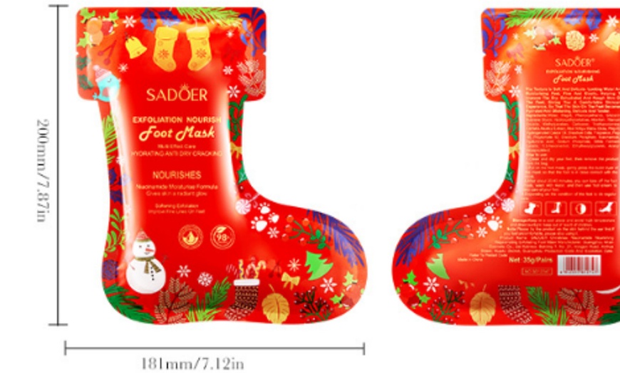 Image 3: 10 Packs of Christmas Niacinamide Foot and Hand Mask