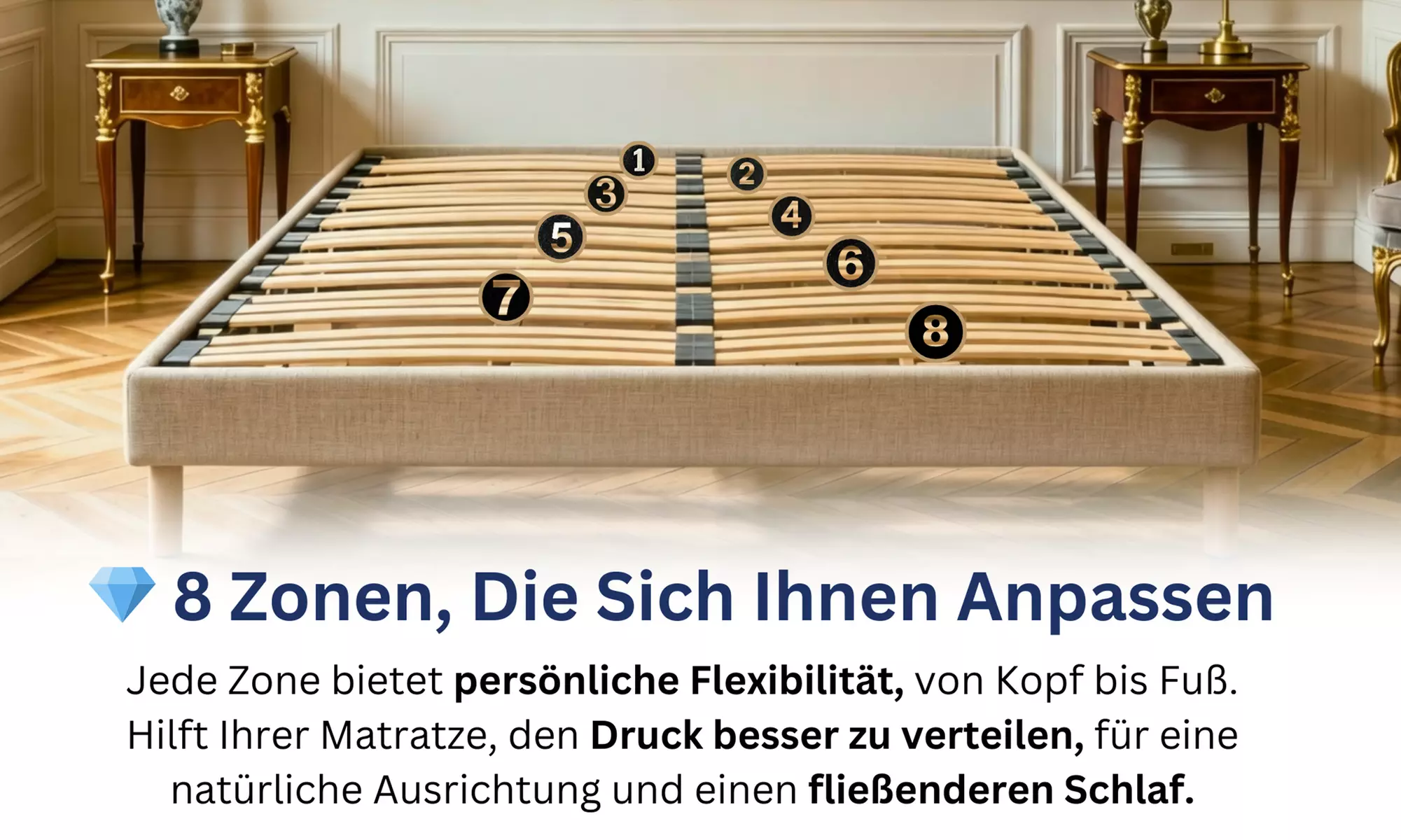 Bettgestell ANTHRA opt. mit Matratze