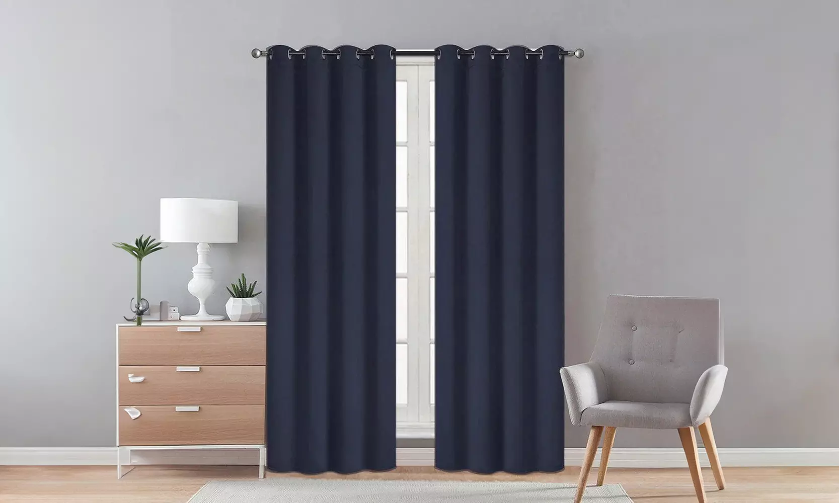 2-Piece Thermal Blackout Window Curtains 99% Sunlight Blocking