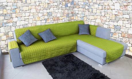 Copridivano trapuntato con chaise longue antimacchia, disponibile in 3 dimensioni e vari colori